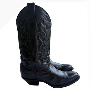 Vintage RUDEL Black Leather Western Cowboy Boots Cowgirl Boots Women's Size 7